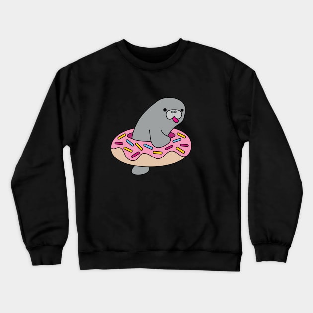 Manatee Donut Crewneck Sweatshirt by BoredInc